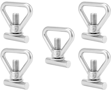 Kellegour 5 pcs Edelstahl Ladungssicherung Schrauben,M10 Zurrösen zur Ladungssicherung,Twowinds Ladungssicherung Set,Sicherungsschiene Ösenmuttern Ladungssicherung Zurrösen für Multivan Dach-Schienen