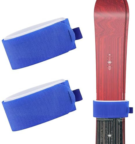 XPEX 2 Stück Ski Befestigungsbänder,skihalterung wand,Skibänder Klett Ski Strap, Tragegurt Verstellbare Ski, Snowboard Zubehör für Ski und Skistöcke,ski tragegurt,ski klettband,ski tragehilfe
