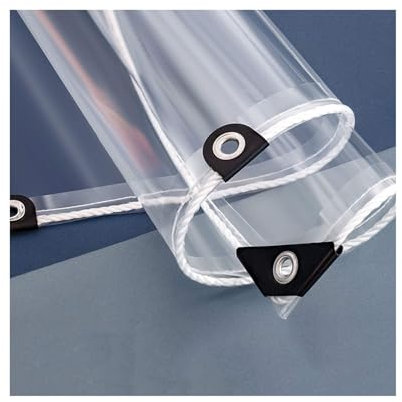 Lona de PVC Transparente, Lona Impermeable, Lona de Plástico para Cubrir Ventanas, Accesorios para Cenadores, Lona Protectora para Jardín Patio y Cortinas(1.0x1.2m/3.3x4ft)