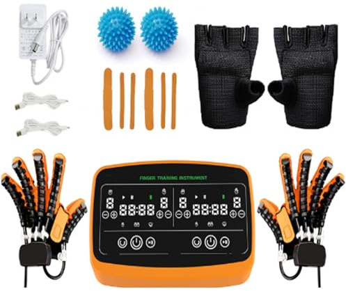 HJYDMQS Hand Rehabilitation Gloves Rehabilitations-Roboterhandschuh, Roboter Handschuhe Einstellbar, Geeignet FüR Schlaganfall, Hemiplegie(Size:Beide Hände (m),Color:orange)