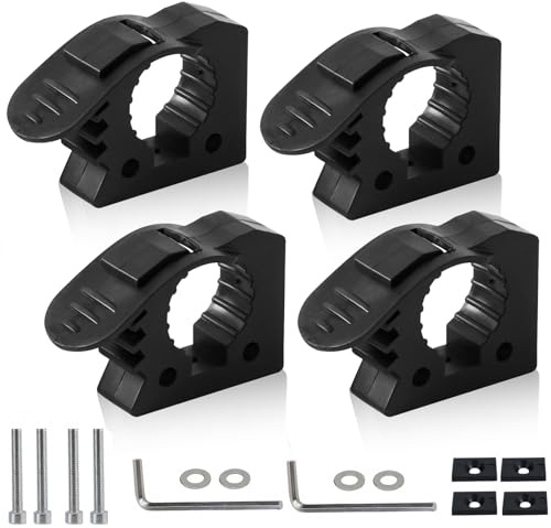 4 Stk Schaufelhalter, 30-40 mm Gummiklemme Klemmmontagesatz Standard Gummirohrschelle Rohrschellenset für Offroad Industrie Dachträger Werkzeug (Schwarz)