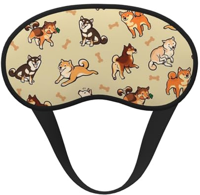 Shiba Inu Creme,Vollständige Augenabdeckungen, lichtundurchlässige Schlafmasken, Verdunkelungs-Augenschützer