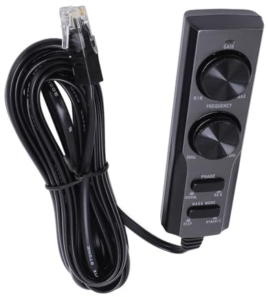 Ausla Subwoofer Speaker Control Cable, Ultra Thin Car Speaker Wire Control with Phase Switch, Frequency and Input Gain Adjustment for TS WX130DA