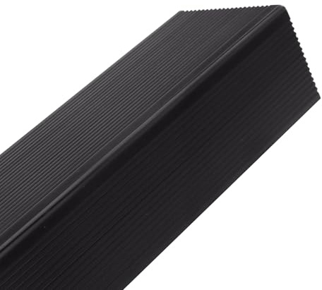NIDAYE Non Slip Stair Nosing, Window Sill Nosing Plate, Staircase Ledge Guard, 20 Pieces Stair Edge Protector for Wood Stairs or Walking Surface, 1.5X 2 Aluminum Tread, 48inch Long, Black