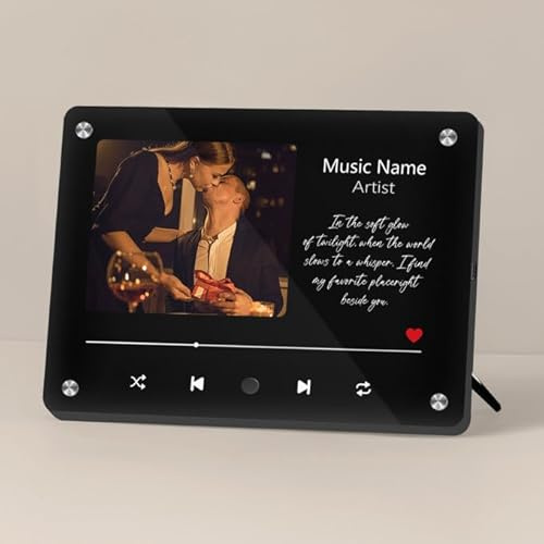 PSUNEY Placa Musical Spotify con Foto Personalizada - Marco que Reproduce Tu Canción al Tocar - Regalo Emocional para Bodas, Aniversarios, San Valentín y Cumpleaños