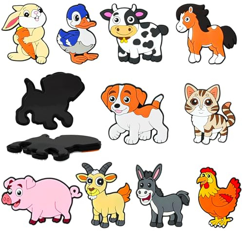 10 imanes de nevera para niños, lindos imanes de animales de granja para niños pequeños, juguetes educativos y decoración para habitación infantil y cocina, regalo educativo para bebés
