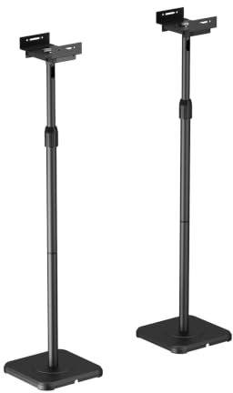AISENS - SPK09U-429 - Soporte Universal DE Suelo Giratorio E INCLINABLE para Altavoces, Negro