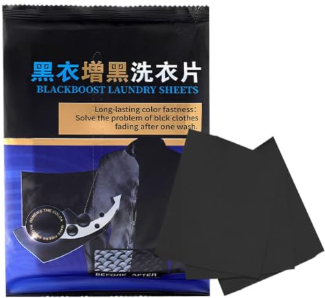 Tinte negro para ropa para lavadoras, paquete de 50 tintes negros para tela | lavadoras de tinte negro, para reparar, restaurar y oscurecer ropa negra descolorida: colores intensos y duraderos