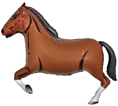 Pferd, Dunkelbraun, Riesenballon (nicht aufgeblasen)