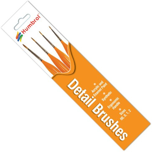 Humbrol AG4301 No.00/0/1/2 Triangle Handle Detail Brush Pack