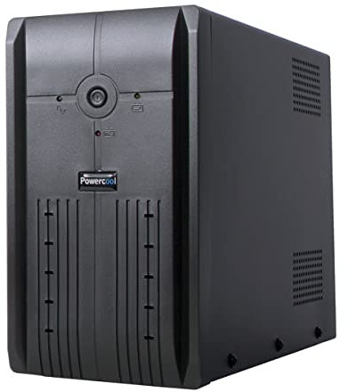 Powercool 1000VA Smart UPS Battery Backup – 600W Line-Interactive Uninterruptible Power Supply with AVR, RJ45 Surge Protection, 3× UK Outlets, 3× IEC, Generator Compatible | 12V 7Ah Battery