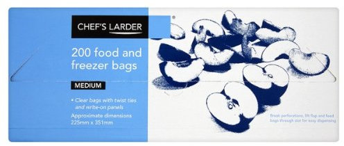 Chef's Larder 200 Food and Freezer Bags Medium