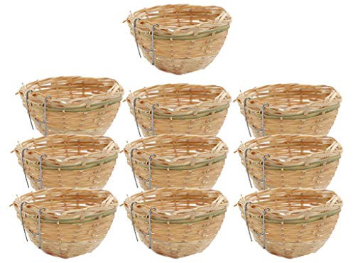 PETSOLA 10x 4inch Kanarischen Zweig Vogelnest Handgemachtes Vogelhaus Brut Brutnest