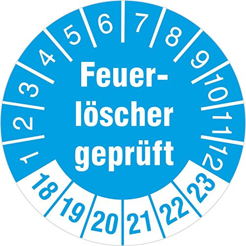 10 Stück Feuerlöscher geprüft Prüfetiketten/Prüfplaketten 30 mm rund 2026-31