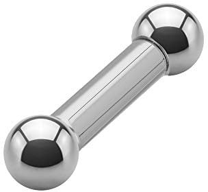 Treuheld® Piercing Stab Silber - Chirurgenstahl Barbell Hantel - 3mm x 10mm + Kugeln: 6mm - Edelstahl Intimpiercing, Ohr, Nippel UVM. Mann + Frau