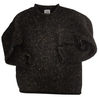 McLaughlin's Irish Shop Irischer Herrenpullover aus Tweedwolle mit kleinem Rollkragen (L)