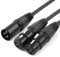 Tisino Cable XLR Y-Splitter, Doble Hembra a Macho, 3 Pines 2 Hembra a 1 Macho, 50CM
