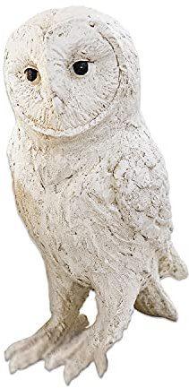 Loberon Deko-Eule Heriette, Schneeeule, realistische Tierfigur, Weihnachtsfiguren, Weihnachtsdekoration, Weihnachten, Polyresin, weiß