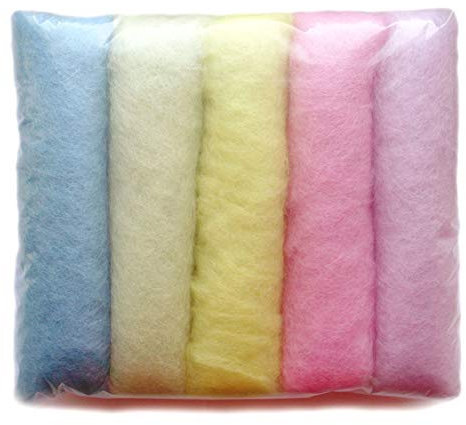 Filzwolle Bunt Mischung Filz gemischte 100% Wolle Pastell Pastel Farbtönen Mix. Mindestens 5 Verschiedene Farbtöne, 50 g insgesamt