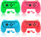 Griffe Halterung für Joy Con Switch & Switch OLED-Modell mit Daumen Griffkappen, (4 Pack) Gummioberfläche Joy Controller Grip Halter mit Joystick Kappen Zubehör - Blau/Rot/Rosa/Grün