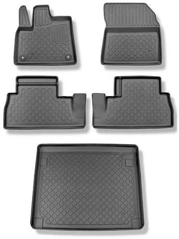 Mossa Juego de Alfombrilla para Maletero y Alfombrillas TPE Adecuado para Citroen Berlingo III Furgoneta (06.2018- ) - 5 plazas; Distancia Entre Ejes Corta - G