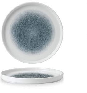 Kadida Churchill Stonecast Walled Chefs Plate, Diameter: 21 cm, Choice of Colours (Topaz Blue)