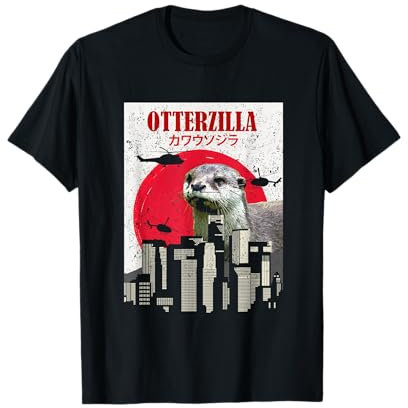 Otterzilla Otter Anime Geschenk Filmposter Japan Otaku Manga T-Shirt