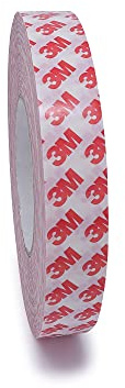 gws 3M GPT-020F Doppelseitiges Klebeband mit Polyester-Träger; Länge: 50m Breite: mm; Temperaturbeständig; Soforthaftend; Multifunktional (50 m : 25 mm)