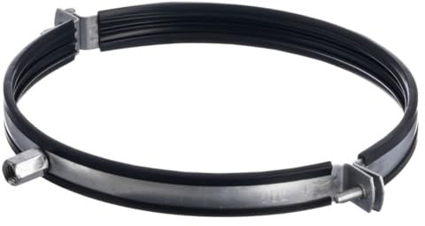 Ø 200mm / 8 inch Rubber Lined Steel Pipe Bracket/Clamp - Anti Vibration Suspension Ring - Duct Holder