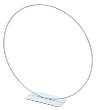 NaDeco Metallring in Weiß, stehend, mit Fuß, wählbar in Größen von 25-40 cm | Dekoring auf Fuß | Drahtring zum Basteln | Metallring für Wickeltechnik | Hoops | Trockenblumen Ring, Größe:25 cm