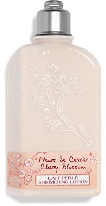 L'OCCITANE Cherry Blossom Shimmering Body Lotion 250ml | Floral Scent | Vegan & 93% Readily Biodegradable | Luxury & Clean Beauty Body Moisturiser for All Skin Types