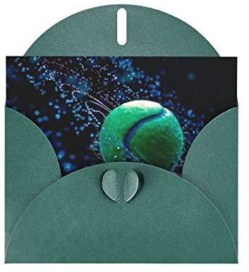 Grußkarte mit Tennis-Motiv aus hochwertigem Perlenpapier, 10,2 x 15,2 cm, für Geburtstagskarte, Hochzeitstag, Einladungskarte