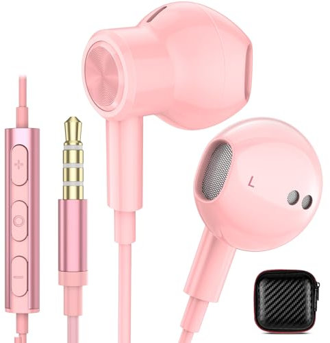 Écouteurs filaires avec prise jack 3,5 mm pour l'école, écouteurs filaires avec micro contrôle du volume pour Apple iPhone 6S/6 Plus, iPod Touch, MP3, MP4, Android, Samsung A14, A13, A23, A52, 5G,