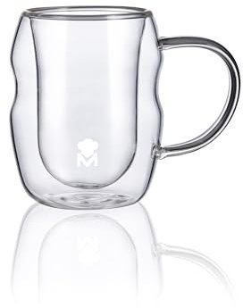 MasterPro Foodies Mixology - Juego de 4 Vasos de 50 ml - Fabricados en Resistente Vidrio Borosilicato Doble Pared - Elegantes Vasos Ideales para Cualquier Ocasión - Shots Tequileros