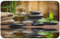 Fußmatte Grüne Ayurveda-Zen-Basaltsteine Und Spa-Ölholz Duschvorleger rutschfest Badezimmerteppich Waschbar Badteppich Für Schlafzimmer Toilette Haustür 40x60cm