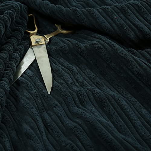 Redbrick Mill Fabrics Flame Retardant Soft Jumbo Cord Corduroy Material Textile for Sofas Chairs Home Furnishings Upholstery Projects, Navy Blue (1 Metre)