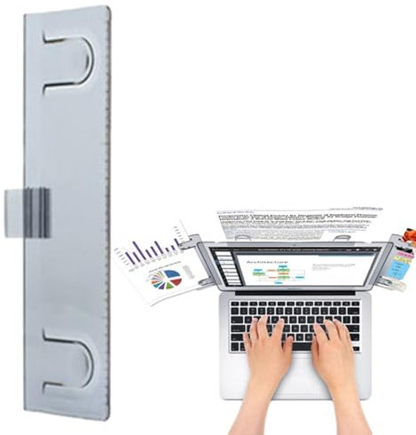 Lambo Monitor Document Paper Holder, Monitor Message Board, Monitor Document Clip, Desktop Clips for Sticky Note and Memo, Computer Desk Organizers with Clips for 4 Paper Business Cards Notes