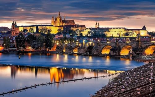 1000 Teile Klassische Puzzles Teile Abendansicht Von Prag Family Challenge Games Home Decor Gifts