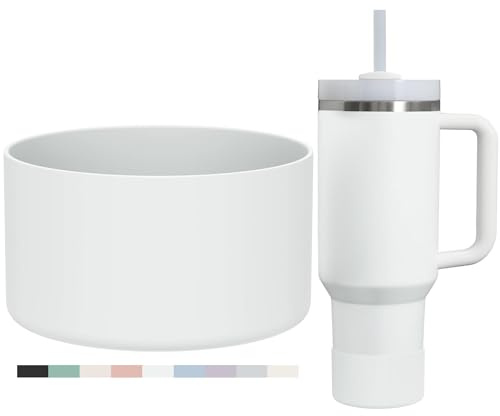 Affute Protective Silicone Boot for Stanley Quencher H2.0 40 30 20 oz & IceFlow Flip 30 20 oz, BPA Free Anti-Noise Anti-Scratch, Stanley Cup Protector Sleeve Cover Boot (Frost)