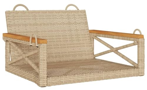 vidaXL Hängesessel Beige 63x62x40 cm Poly Rattan