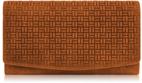 Geldbörse Damen groß viele fächer RFID Schutz lederbrieftasche mit geometrischem Design Paolo Peruzzi T-109 Orange