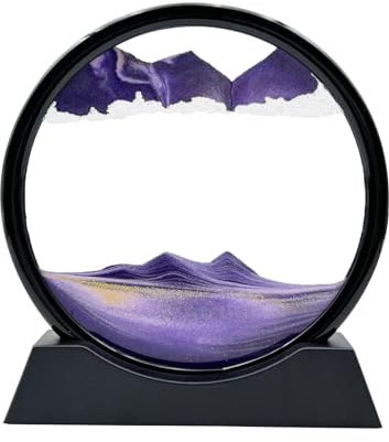 AzureLeap Sandbilder zum Drehen 3D Sandscape - die Sandkunst in Tiefsee Fließende Sandmalerei Sandbild Geschenke Sanduhr Deko Aesthetic für Büro Wohnzimmer Schreibtisch Erwachsene Kinder (LILA-7)