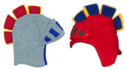 Pack von 2 Mittelalter Ritterhelmen aus Filz Spielzeug für Kinder - Jungen und Mädchen - Für Karneval, Kinderkostüm, Kostümzubehör, Fasching, Geschenk, Spiel, Halloween, Verkleidung