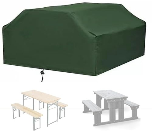 Wasserdicht Picknicktisch Kinder Abdeckung, Schutzhülle für Biertisch Garten mit Aufbewahrungstasche, Winddicht Abdeckplane für Tisch und Bänke Picknick Outdoor mit Kordelzug(Size:160*150*80cm,Color