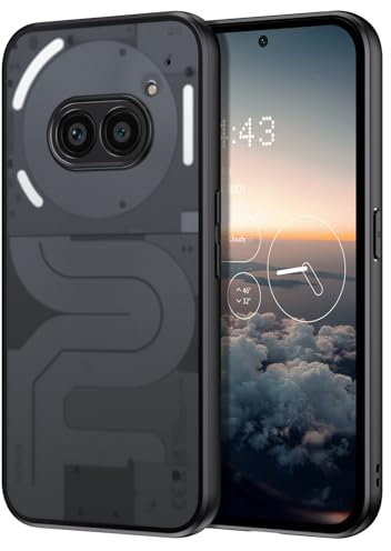 VENINGO Hülle für Nothing Phone 2a, kompatibel mit kabellosem Laden, Ganzkörper-Schutzhülle, stoßfeste, rutschfeste, durchscheinende, Matte Rückseite, Schwarz