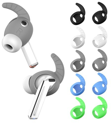 Ohrbügel-Abdeckungen für Samsung Galaxy Buds 3 Pro, Sport-Ohrstöpsel, Silikon, rutschfest, Kratzfest, Galaxy Buds Pro 3, Ohrhörer-Zubehör (schwarz, weiß, grau, goldblau, leuchtgrün), 5 Paar