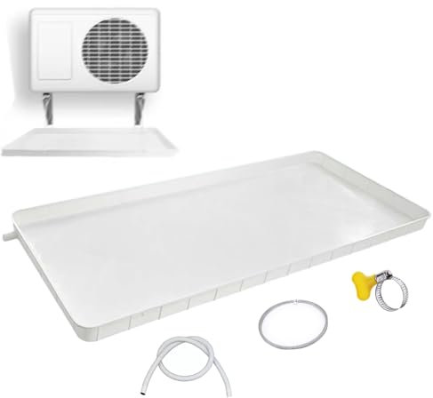 Bandeja de Goteo de Agua para Aire Acondicionado con Tubería de Drenaje, Bandeja de Goteo del Colector de Agua HVAC, con Kit de Instalación(80 * 32.5 * 2.5cm)