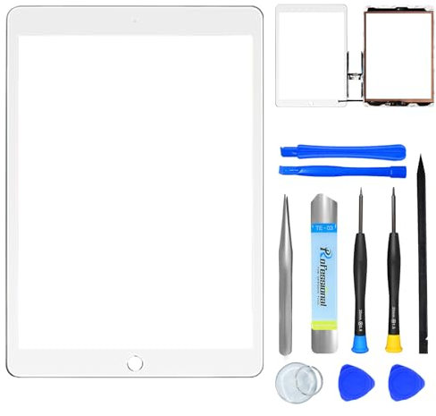 NB+ per iPad 9 (9a generazione) A2602 A2603 A2604 A2605 schermo di ricambio digitalizzatore in vetro, per iPad 9a generazione 10,2 pollici touchscreen (2021), kit di riparazione completo, adesivo e