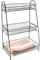 Spetebo Metall Gitterkorb Regal schwarz mit 3 Ablagen - 45 x 30 cm - Küchen Organizer Aufbewahrungsregal - Gewürzregal Küchenregal Badezimmerregal Gitter Korb Ablage für Bad Küche Büro