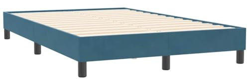 vidaXL Boxspringbett ohne Matratze Dunkelblau 120x210 cm Samt, Bett, Bettgestell, Doppelbett, Schlafzimmermöbel, Bettrahmen, Samtbett, Polsterbett